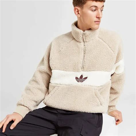 adidas originals winter sherpa fleece 1/2 zip sweatshirt